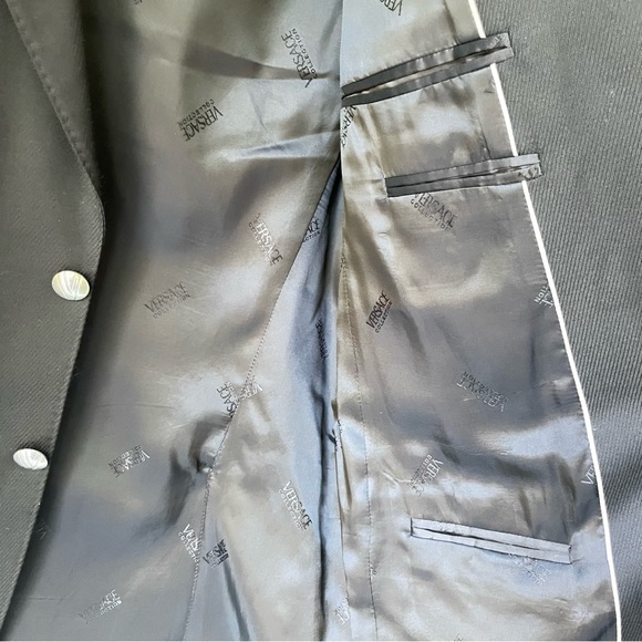 Versace Mens Black 100% Wool Single Breasted Blazer - Picture 3 of 16